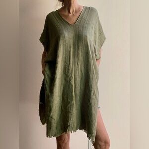 Boho olive green caftan